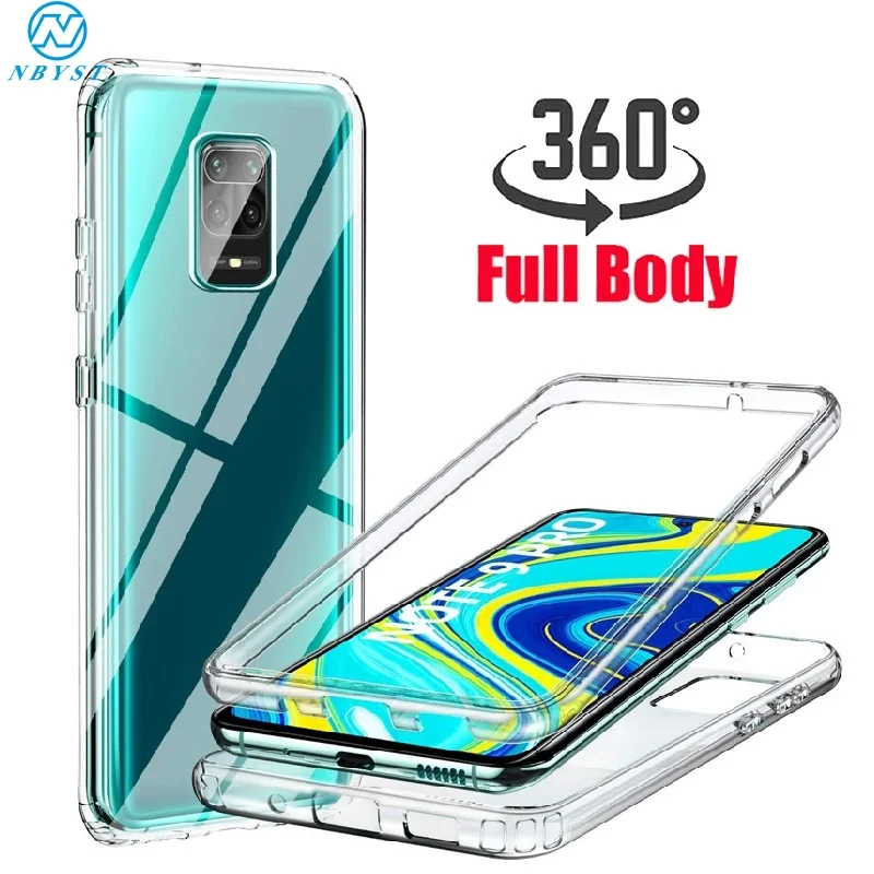 Защитный чехол для Xiaomi Mi 10 Lite Note Pro полноразмерный Прозрачный ударопрочный Redmi 9A 8A
