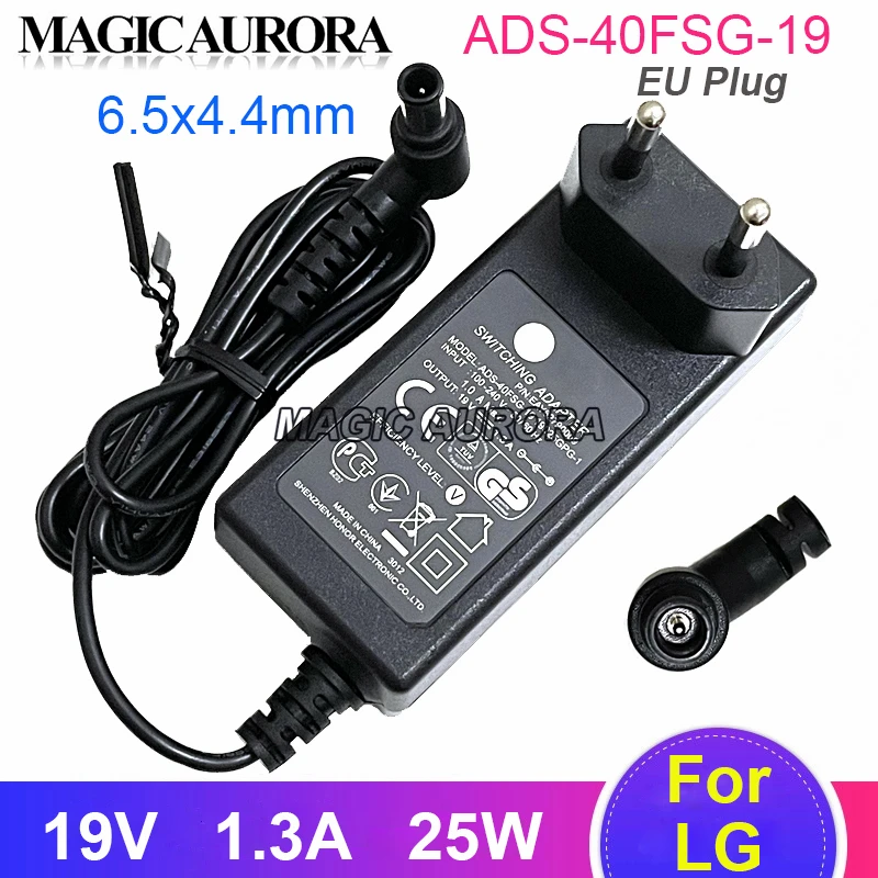 

25W 19V 1.3A AC Adapter for LG Monitor E1948SX 24M37H-B 23ET83V IPS224V-PN E2242C-BN 24MP58VQ 27MP48HQ 24M45H-B W1947CY 29WK500