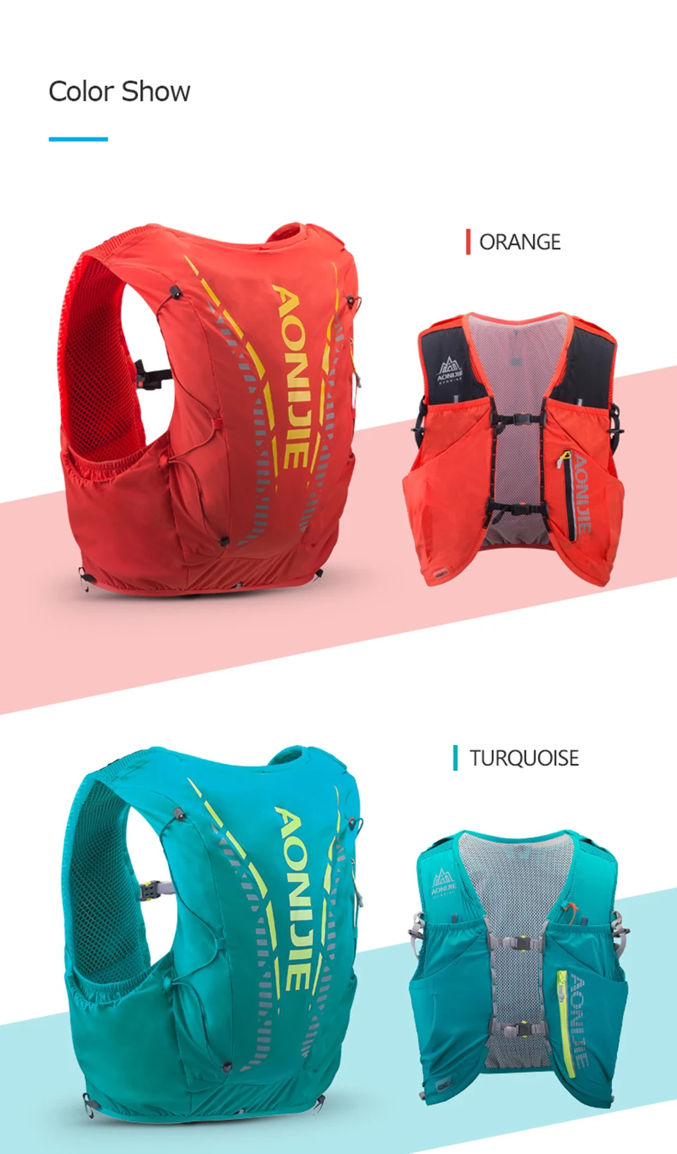 AONIJIE 12L гидратационный рюкзак для мужчин и женщин, расширенный жилет для бега, сумка для спорта на открытом воздухе, пеших прогулок, марафона, велоспорта