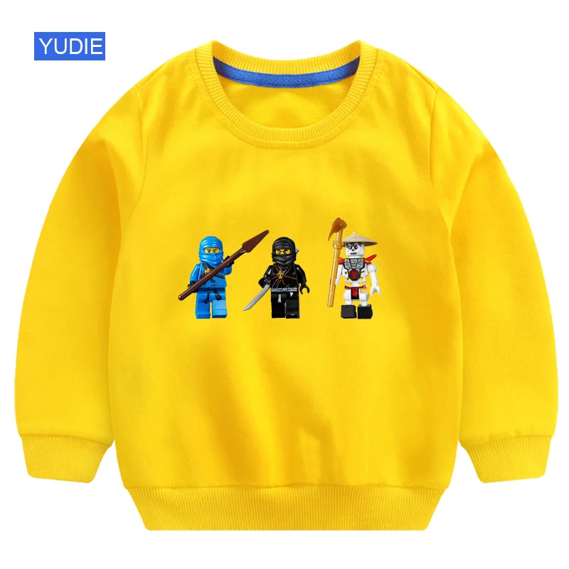 Осенние детские свитера для мальчиков, ninjago, Детская толстовка с капюшоном, белый свитер для мальчиков, хлопковый пуловер, милый детский свитер