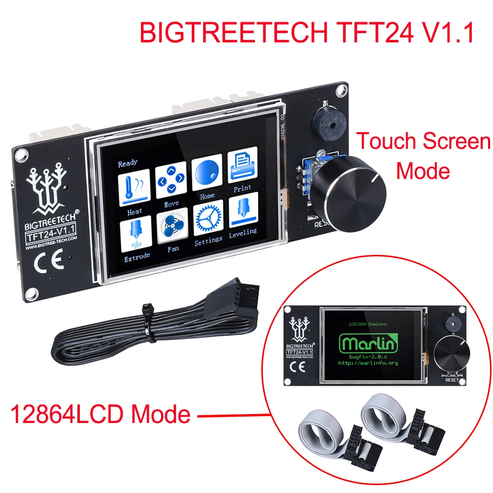 Сенсорный экран BIGTREETECH TFT24 V1.1 ЖК дисплей 12864 дюйма запчасти для 3D принтера Ender 3 SKR