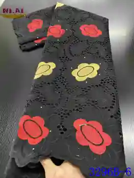 

NIAI Nigerian Lace Fabrics 2020 Embroidery African Cotton Lace Fabric Swiss Voile Lace Material Popular Dubai Style XY3296B-6