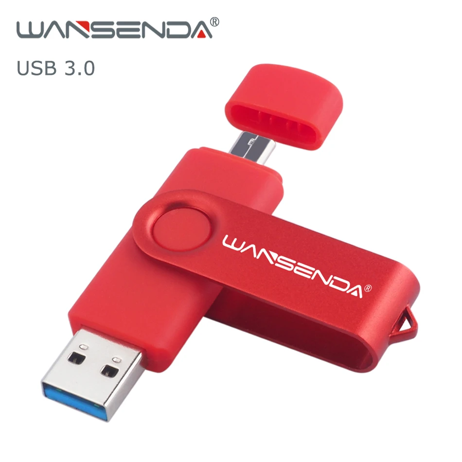 WANSENDA USB 3 0 флеш накопитель 128 Гб OTG для Android мобильных устройств/ПК 16 ГБ 32 64 256 Micro