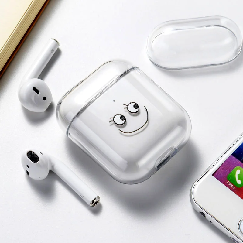 Чехол для Airpods Apple, чехол, роскошный Твердый чехол с мультяшным котом, прозрачный защитный чехол для Airpod 1 2