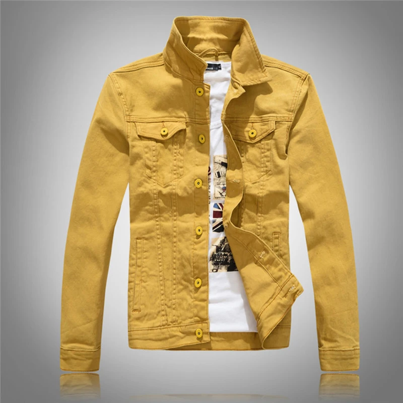 Jeans Coats Jacket Men's Korean Style Spring and Autumn Denim Jacket Slim Long-sleeved Casual Denim Jacket Solid Color Young Boy 5