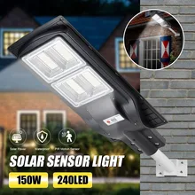 150W 240 LED Solar Street Light Light Control+Radar Sensing+Remote Control Waterproof Outdoor Garden Fence Wall Timer Lamp