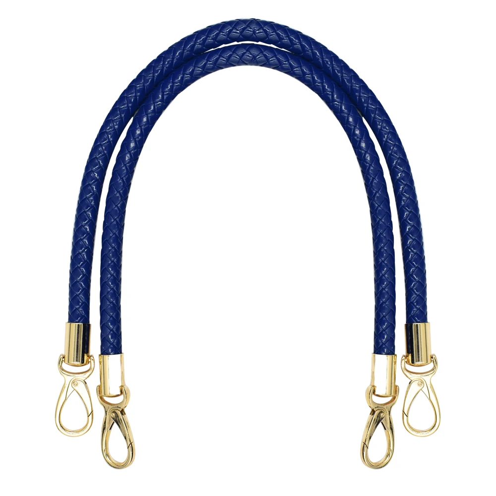 Dark Blue 2 шт. Высокое качество PU кожаные ручки для сумки Плетеный веревочный съемный наплечный ремень Замена сумки аксессуары часть KZ0346 - Цвет: Dark Blue