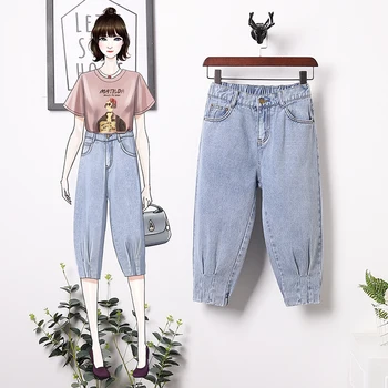 

2020 spring summer autumn new women fashion casual Denim Pants woman female Plus big size OL distressed jeans Pq6028