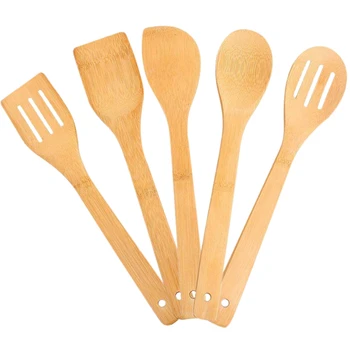 

5 pcs kitchen utensils wooden anti-adhesive kitchen set of accessories bamboo 30CM spoon pot tools lift truck non-toxic