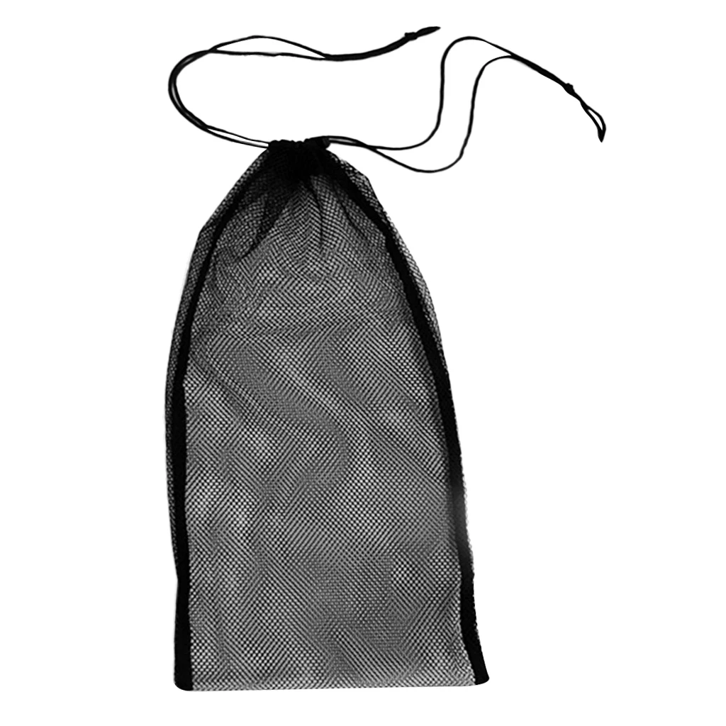 Large Portable Water Sports Scuba Diving Snorkel Mask Tube Gear Swimming Fins Flippers Shoes Storage Carry Mesh Drawstring Bag