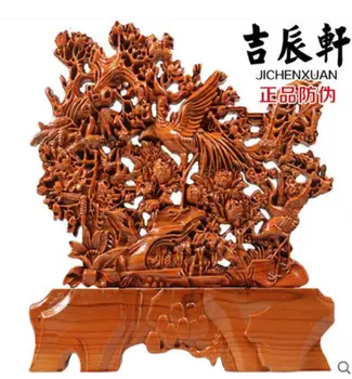 

Peach Wood Birds to Phoenix Set up a peach wood carving craft Business Feng Shui Home Accessories Opening Office Gifts Wang Busi