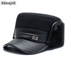 XdanqinX Новая зимняя мужская шапка теплые армейские военные шапки Холодостойкие мужские плоские шапки толстые бархатные меховые наушники шапка s Dad