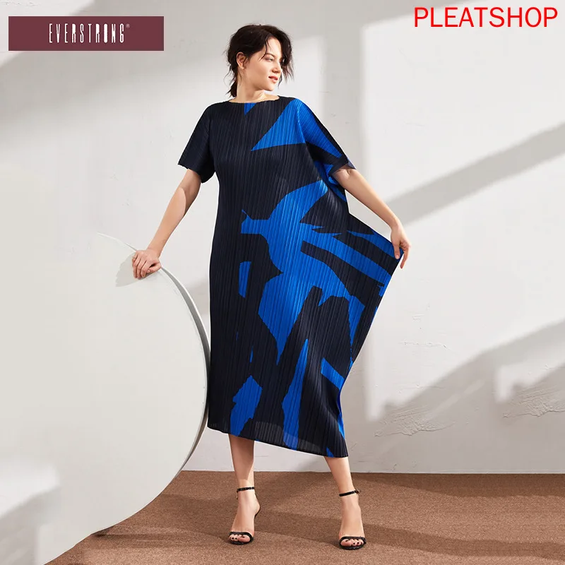 

Women's Casual Mid-length Dresses, Irregular Loose Fold, Geometric Print, European and American, Summer, New