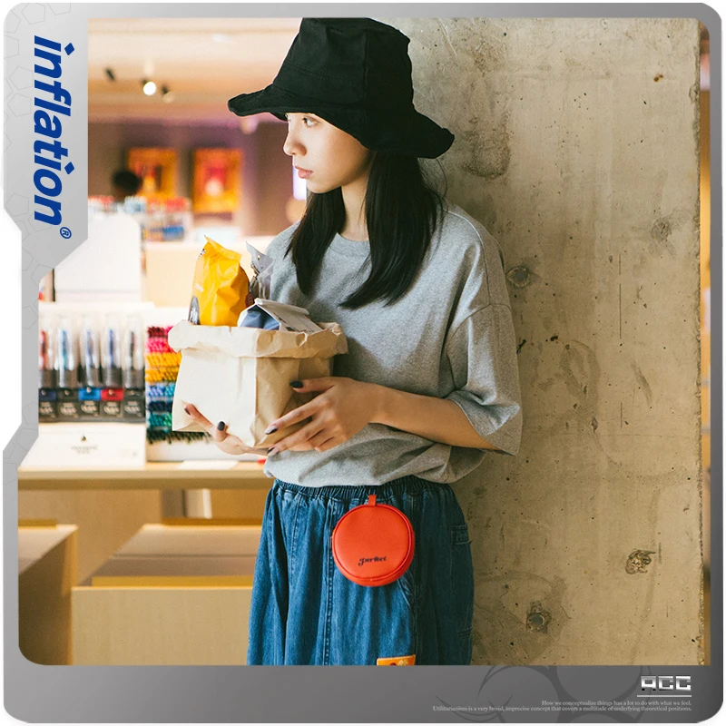 INFLATION Fashion Zipper Mini Earbuds Earphone Bag PU Headphone Cover Earphone Case Protective Headset Bag Roll Bag 386AI2020