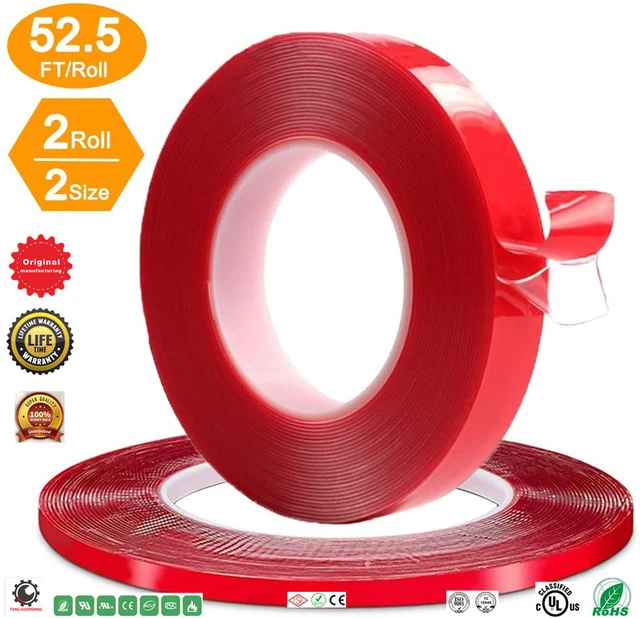 Double Sided Nano Tape Heavy Duty(1 Roll Total 9.84FT), Multipurpose  Removable Mounting Tape Adhesive Grip, Washable Strong Sticky Wall Tape  Strips Transparent Tape Poster Carpet Tape for Paste Items 