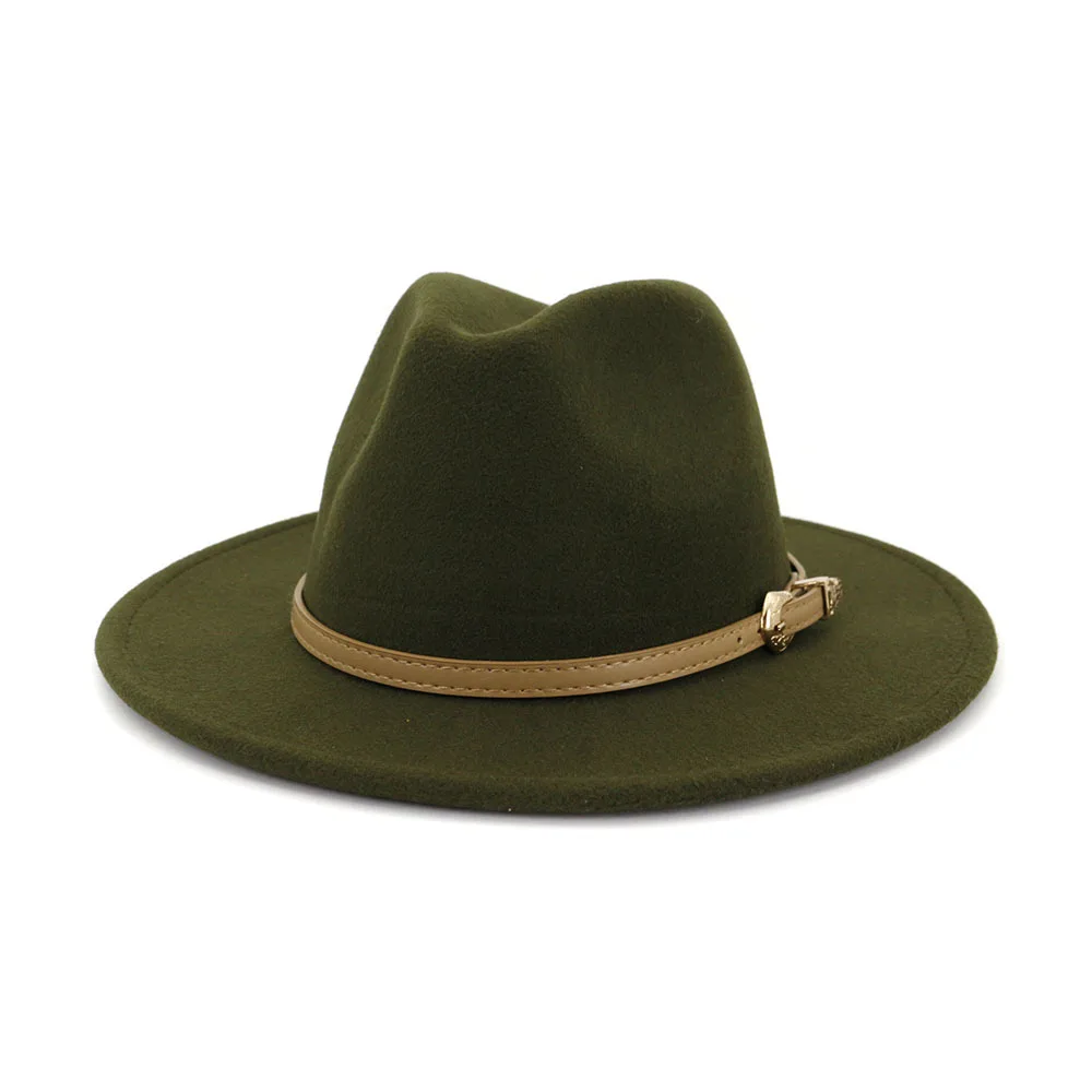 

2019 New Fashion Autumn Wool Women Outback Fedora Hat For Elegant Lady Wide Brim Jazz Panama Cap With Belt AD0862