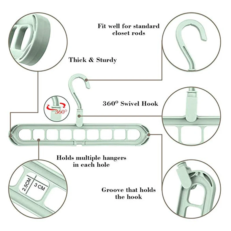 Вешалка для одежды, органайзер для одежды, вешалка для хранения, вращение на 360 градусов, многоходовая детская одежда, пластиковая стойка для шарфов, многофункциональная