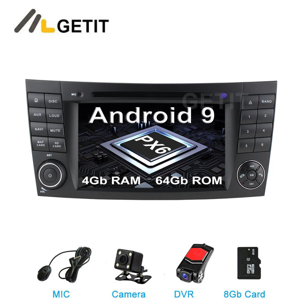 DSP 64G PX6 Android 9,0 Автомобильный DVD плеер для Mercedes Benz e-класс W211 E200 E220 E300 E350 E240 E270 E280 класс CLS W219