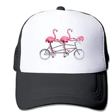 Розовые Фламинго На тандеме велосипед Защита от солнца регулируемые шапки быстросохнущая сетка шляпа черный