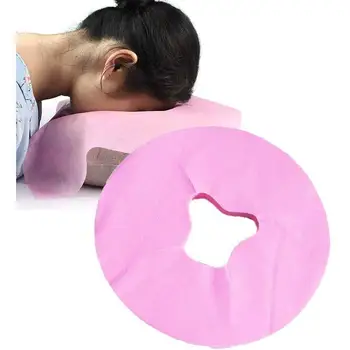 일회용 마사지 테이블 시트 머리 받침 패드, 얼굴 베개 커버 쿠션 커버, 마사지 얼굴 요람 테이블 머리 받침 커버, 100 개