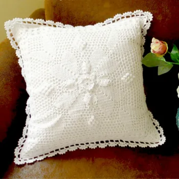

Original handmade crochet American-Style Village Pastoral Pillow Cushion Retro Hollow cotton thread Sofa Decorative Pillow