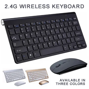 

Pohiks 2.4G Mini Keyboard Mouse Kit Slim Waterproof Multimedia Keypad and Wireless Mini Optical Mice For Mac Apple PC Computer
