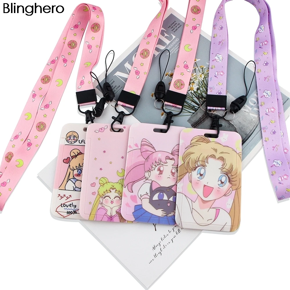 Bh1302 Blinghero Anime Work Card Holders With Lanyard Credit Card Card Bus  Holder Identity With Neck Strap - Mobile Phone Straps - AliExpress