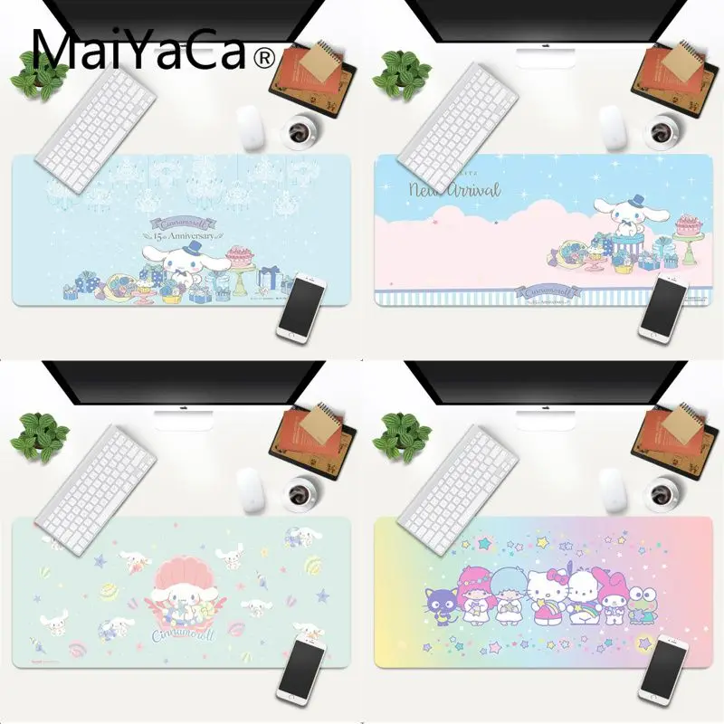 

MaiYaCa Custom Skin Cinnamoroll mouse pad gamer play mats Gaming Mouse Pad cartoon Large Deak Mat 700x300mm for Students kids