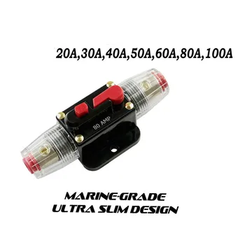 

20A-100A 12V 24 Car Truck Audio Amplifier Circuit Breaker Fuse Holder AGU Style Stereo Amplifier Refit Fuse Adapter Fuse Box