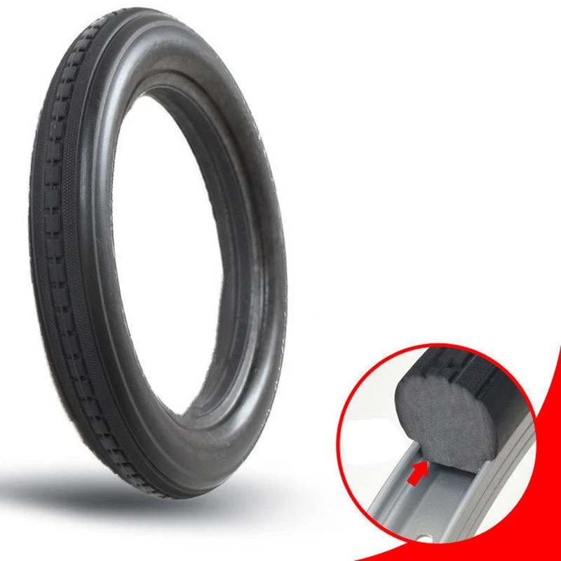 12Inch 12 1 / 2X2 1 / 4 Bicycle Solid Tires Bicycle Bike Tires 12 2X2 4 Black Rubber Non-Slip Cycling Tyre