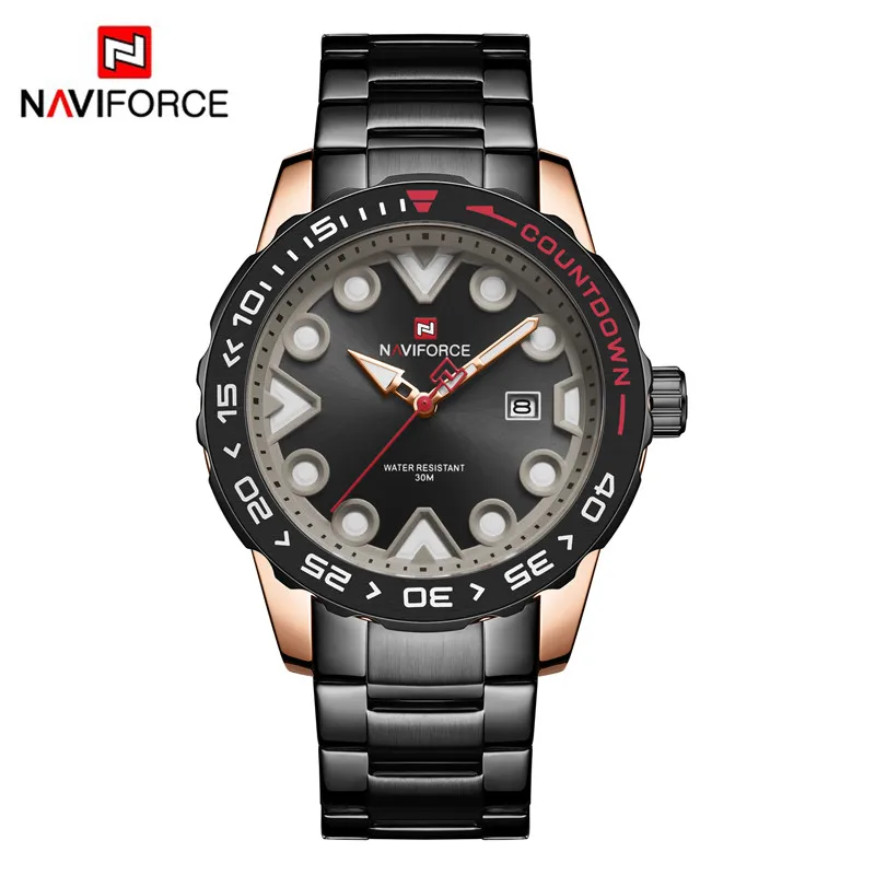Часы наручные NAVIFORCE Мужские кварцевые брендовые Роскошные спортивные армейские