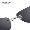 Krasivyy Rimless Square Polarized Sunglasses Men Driving Brand Design Ultralight Pure Titanium Sun Glasses Oculos De Sol ► Photo 3/6