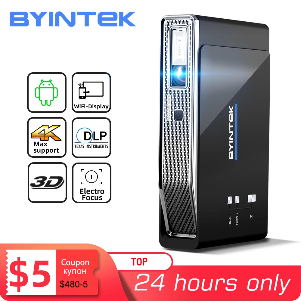 BYINTEK R15 Full HD проектор с разрешением 1080p мини 3D и 4K 5G смарт WiFi Андроид Портативный
