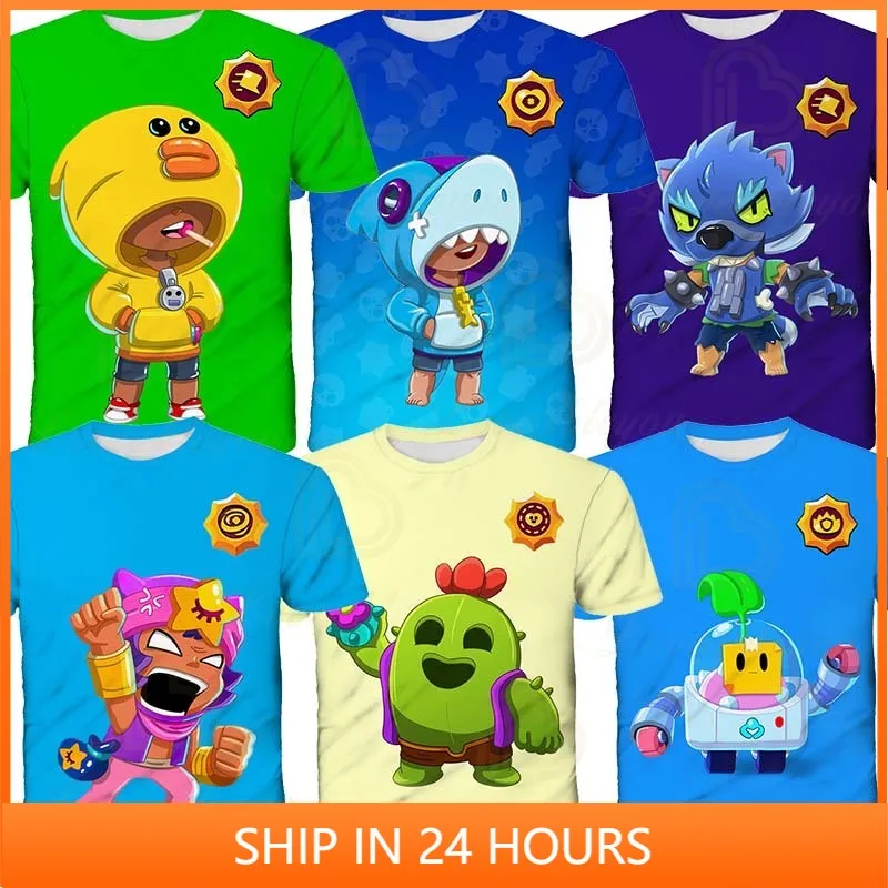 

5.88$ Ship in 24 Hours Gameing Crow Shoot Game 3D Brawling T-shirt Womens Clothing T Shirt Star Kids Leon Tops Shirt Boys Girls