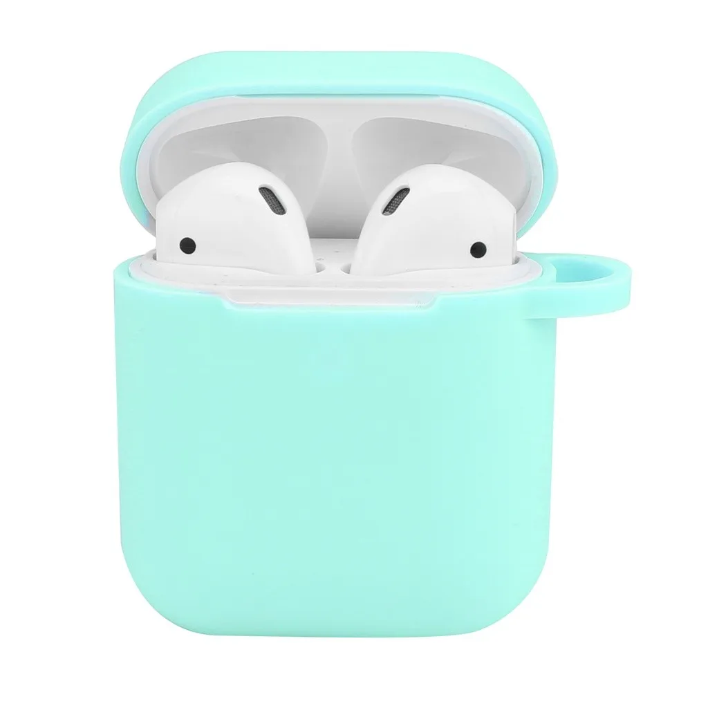 Беспроводной чехол для наушников Airpods 2 и 1 зарядный силиконовый защитный чехол и брелок с помпоном FW3