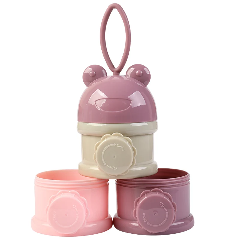 

3-Layer Frog Portable Baby Food Storage Box Newborn Formula Travel Essential Quality Maternal And Child Supplies Snack Cup