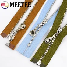 

5/10pcs Meetee 15-70cm 3# Metal Zippers Auto Lock Closed&Open-end Zip Slider for Bags Purse Wallet Garment Sewing Accessories