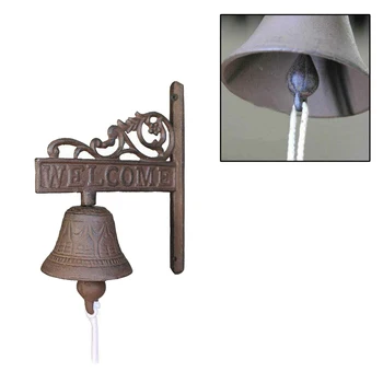 

Vintage Metal Iron Door Bell Wall Mount Metal Door Bell Welcome Doorbell Home Farmhouse Garden Decoration