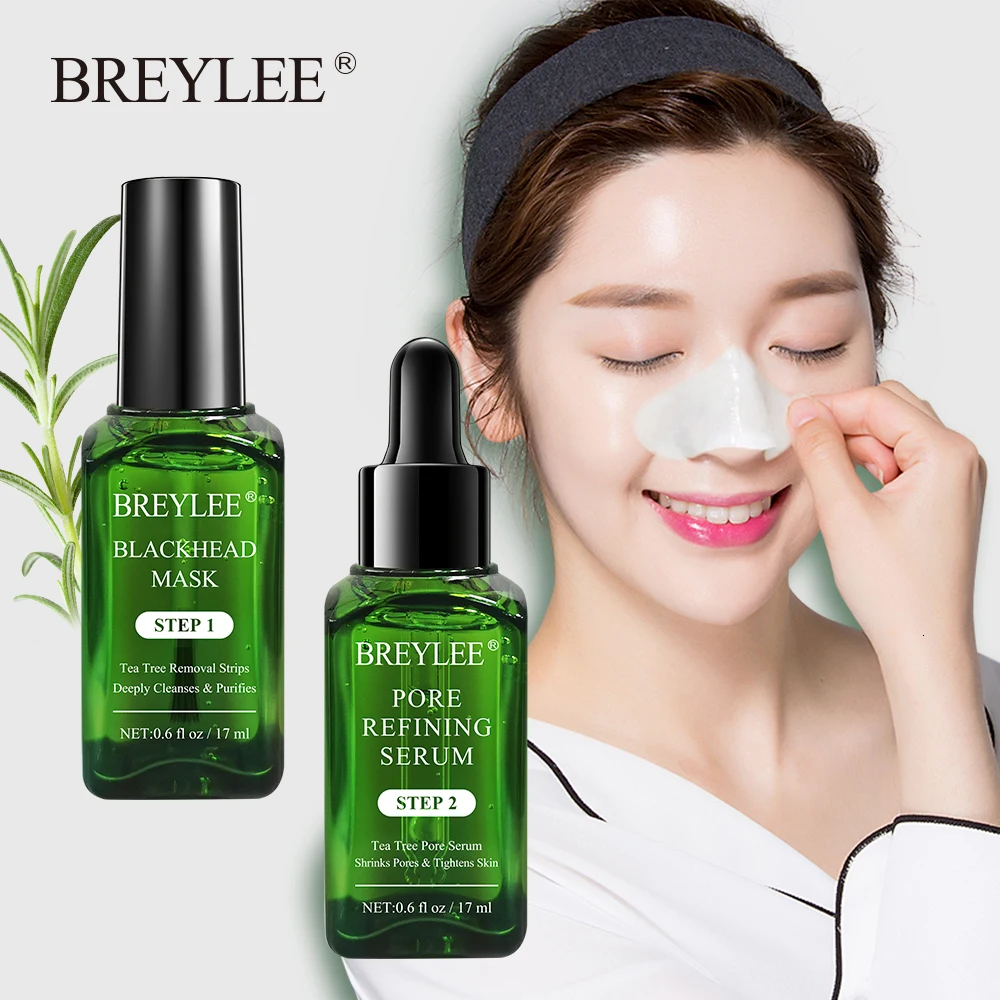 

BREYLEE Blackhead Removal Face Serum Black Mask Acne Treatment Skin Care Deeply Cleaning Shrinks Pore Essence Peeling Off Sheet