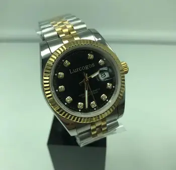 

12 colors 36mm unisex blackr dial watch Glide Smooth second hand watch luminous mechanical Watches datejust AAA