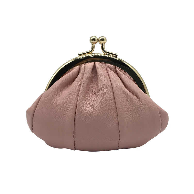 pinkn010 NICOLE& CO, натуральная кожа, новинка, кошелек для монет, женский, овечья кожа, кошелек для мелочи, на металлической застежке, держатель для карт, кошелек на молнии, маленькая сумка - Цвет: pinkn010