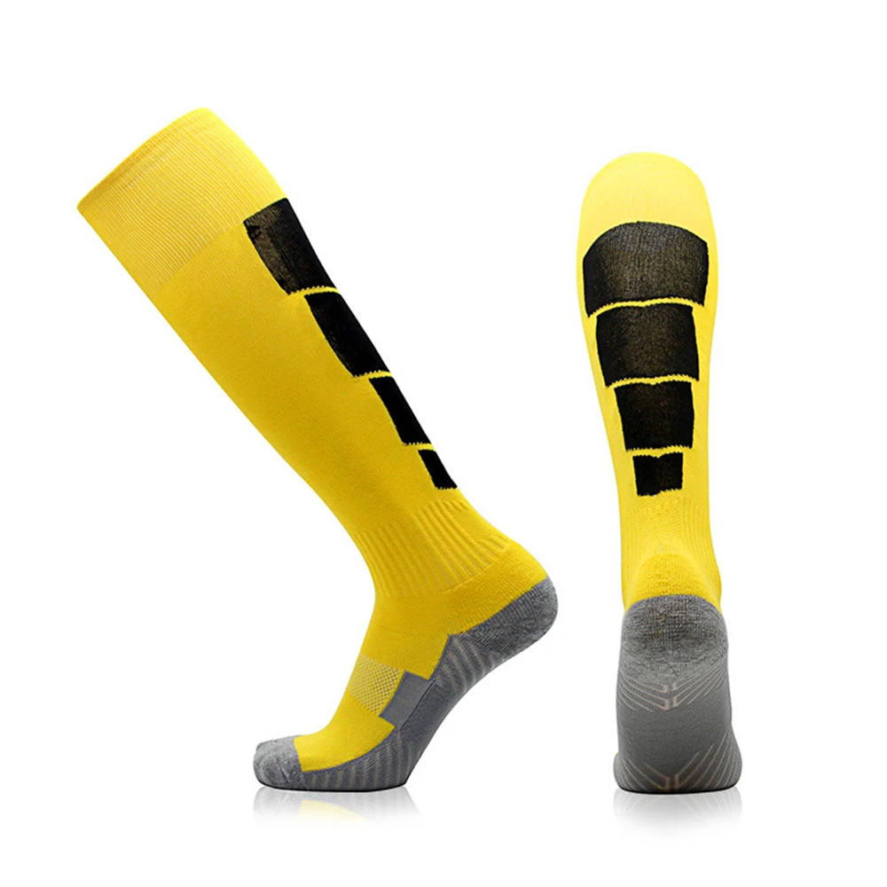 Practical 3 Color Nylon Soccer Match Soft Long Tube Socks Football Socks Athletes Sport Socks Antiseptic Comfortable Portable - Цвет: yellow black