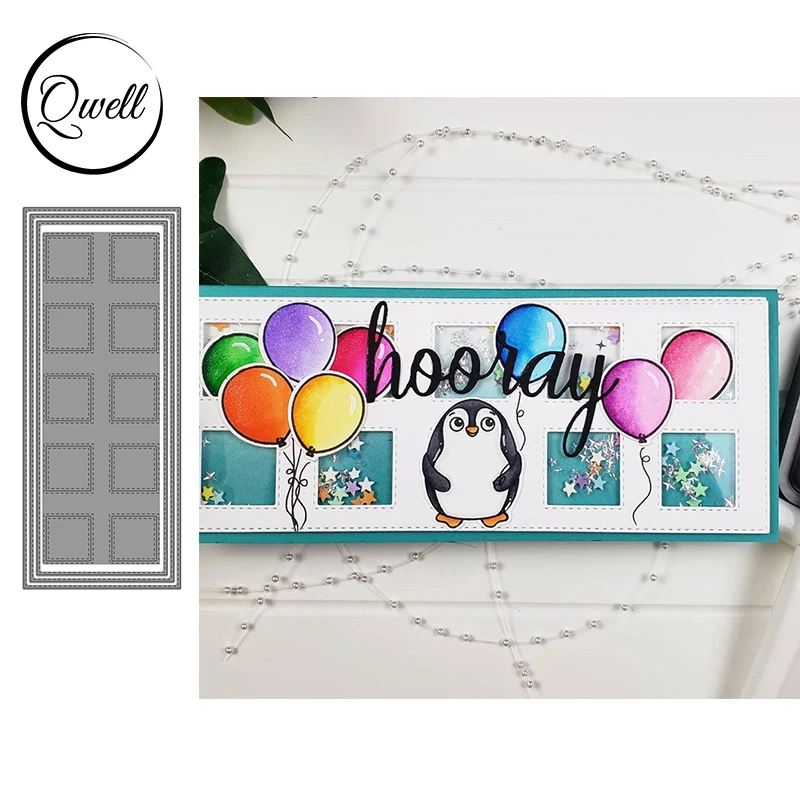 

QWELL Metal Cutting Dies Stencil Slimline Grid Film Shape For DIY Scrapbooking Making Template Albun Craft Paper Cards 2020