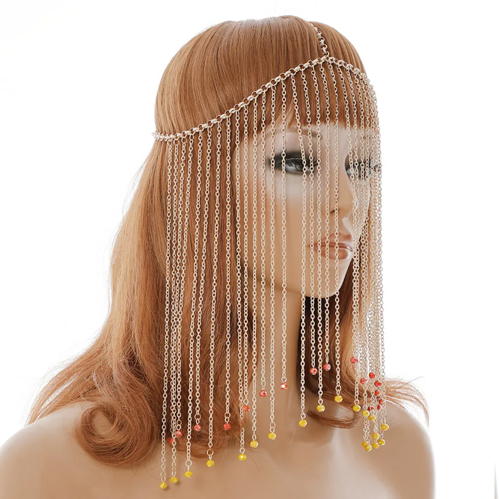 

Headdress Europe And America Ethnic-Style Simple Exotic Star Street Snap Natural Retro Hand-made Tassels Head Chain