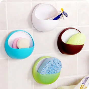 

Brand new stylish and high quality Plastic Suction Cup Soap Toothbrush Box Dish Holder Bathroom Shower Accessory fashion