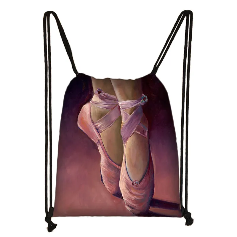 SKD-BL03 Мультфильм балетные танцы девушки drawstring сумка женские модные сумки для хранения подростков девочек рюкзак дети bookbag - Цвет: SKD-BL03
