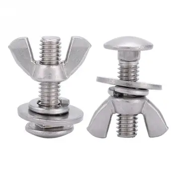 

2Pcs 316 Stainless Steel Diving Screws Butterfly Bolts Wing Nuts with 4 Washers Underwater Diving Gear Equipment Water Sports