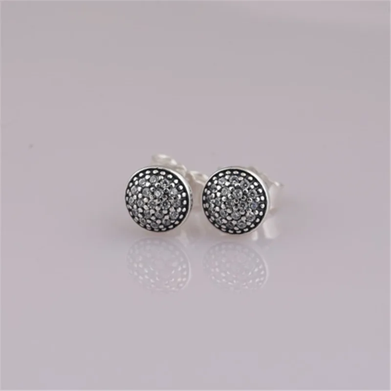 925 пробы серебряные серьги-гвоздики белый циркон cz серебряное паве серьги-гвоздики подходят для дам подарки на день рождения