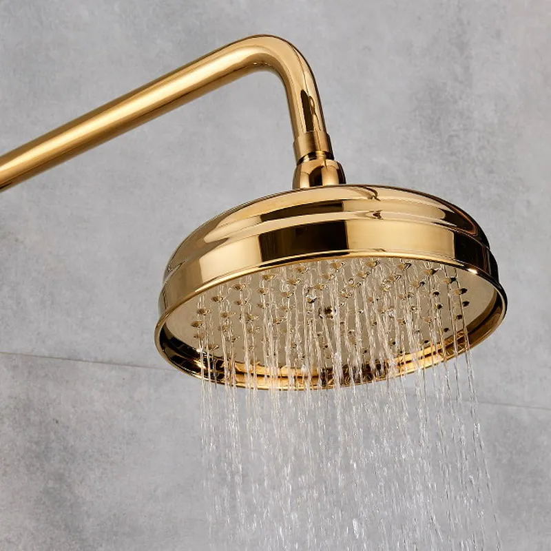 Brushed Gold Handheld Shower Head Rainfall Gold.brass Shower Head