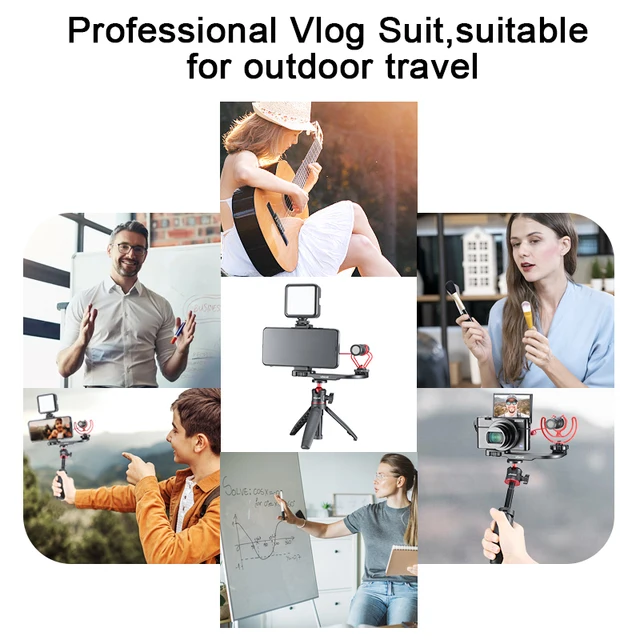 Ulanzi MT-08 DSLR SLR Phone Vlog tripod KIT Cold Shoe Phone Mount Holder for Microphone LED Light Mini Tripod for iPhone 13 Sony - Hình ảnh 5